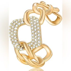 Adjustable Knuckle Rings for Women 18K Gold Plated Open Rings